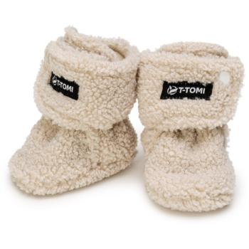 T-TOMI TEDDY Booties Cream dětské capáčky 3-6 months 1 ks