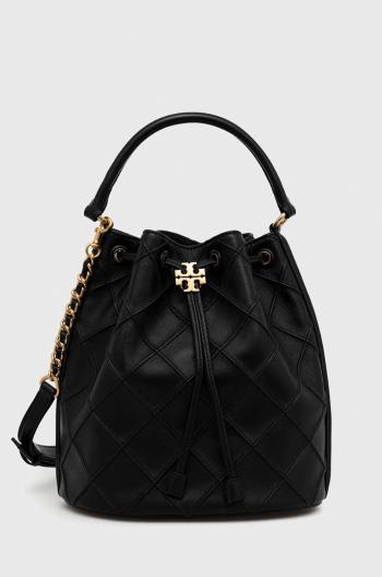 Kožená kabelka Tory Burch černá barva