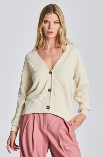 SVETR GANT D1. COTTON RIB CARDIGAN hnědá XS