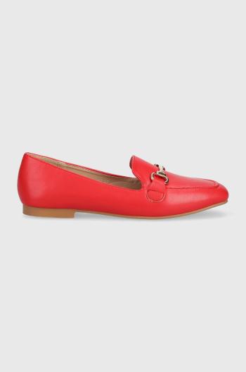 Mokasíny Answear Lab dámské, červená barva, na plochém podpatku