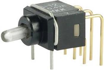 Páčkový přepínač NKK Switches G12JPCF, 28 V DC/AC, 0,1 A, pájecí piny, 1x zap/zap