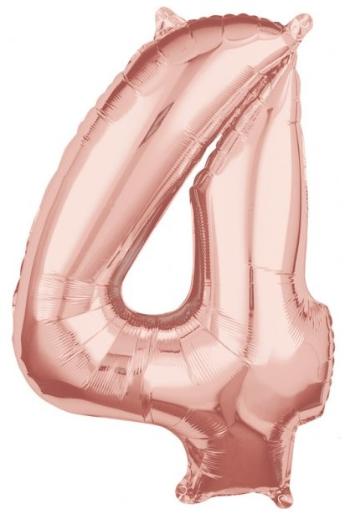 Amscan Fóliový balónek narozeninové číslo 4 růžovo-zlatý 66cm