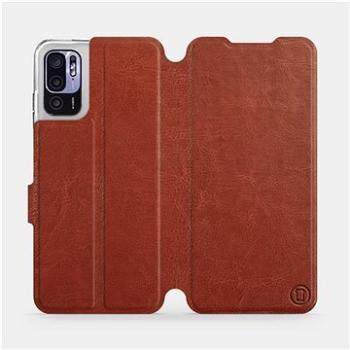 Mobiwear flip pouzdro pro Xiaomi Redmi Note 10 5G - Brown&Orange (5903516822041)
