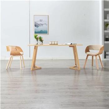 Jídelní židle krémová ohýbané dřevo a umělá kůže (283112)