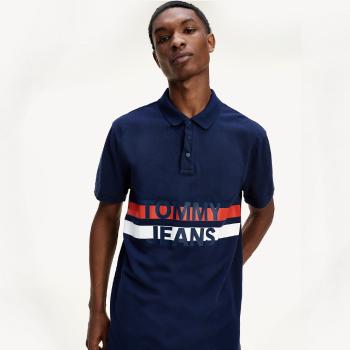 Tommy Jeans pánské modré polo tričko