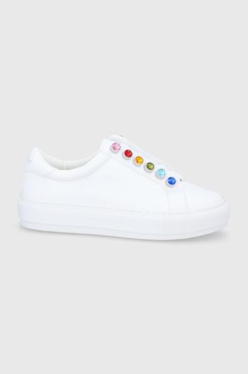 Kožené boty Kurt Geiger London Liviah Chunky Rainbow bílá barva, na platformě