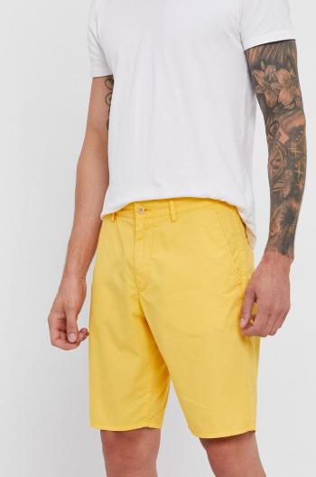 Bavlněné šortky Gant pánské, žlutá barva
