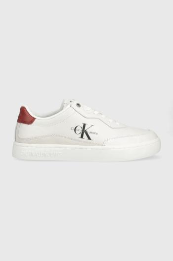Kožené sneakers boty Calvin Klein Jeans Classic Cupsole Laceup, bílá barva