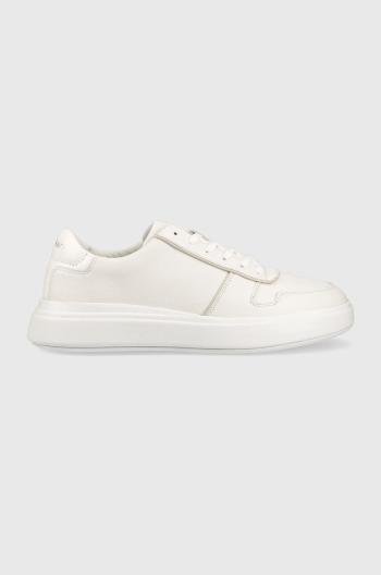 Kožené sneakers boty Calvin Klein HM0HM00992 LOW TOP LACE UP PIPING bílá barva