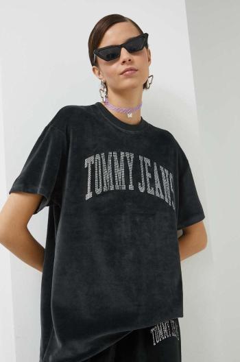 Tričko Tommy Jeans černá barva
