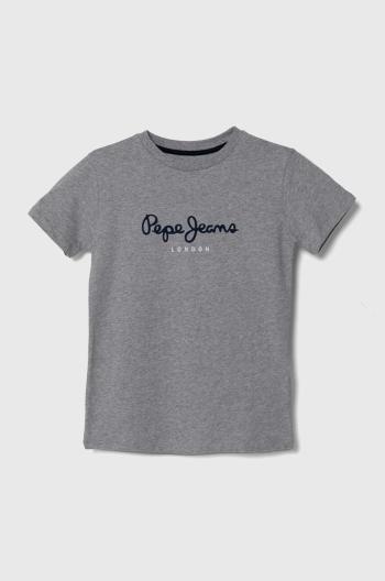 Dětské bavlněné tričko Pepe Jeans NEW ARTN šedá barva, s potiskem, PB503920