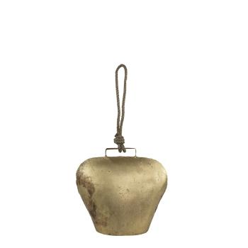 Zlatý kovový zvonek ve tvaru kravského zvonu - 30*14*14cm CIBGT14