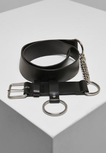 Urban Classics Chain Imitation Leather Belt black/silver - L/XL