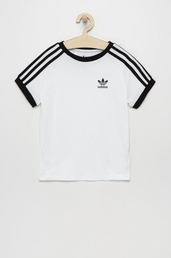 Dětské bavlněné tričko adidas Originals bílá barva, s aplikací