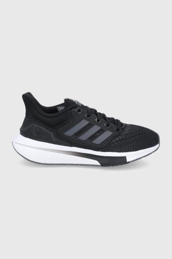 Boty adidas EQ21 Run H00544 černá barva, na plochém podpatku