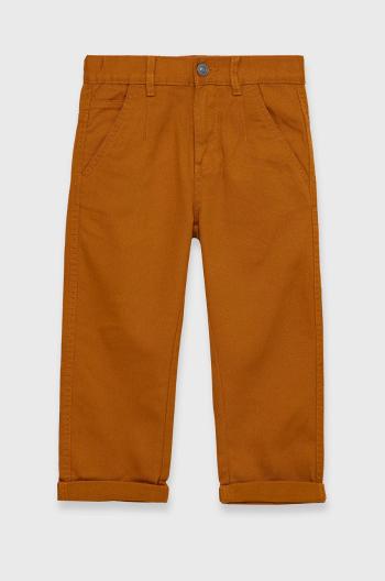 Dětské kalhoty United Colors of Benetton žlutá barva, hladké
