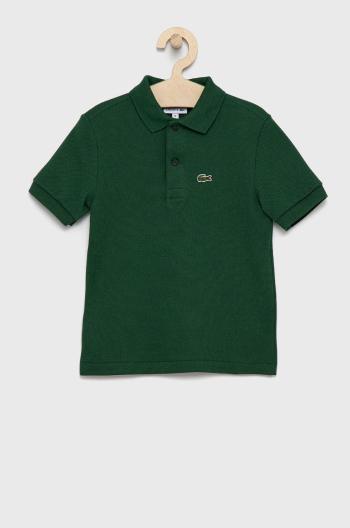 Dětské polo tričko Lacoste zelená barva, s aplikací