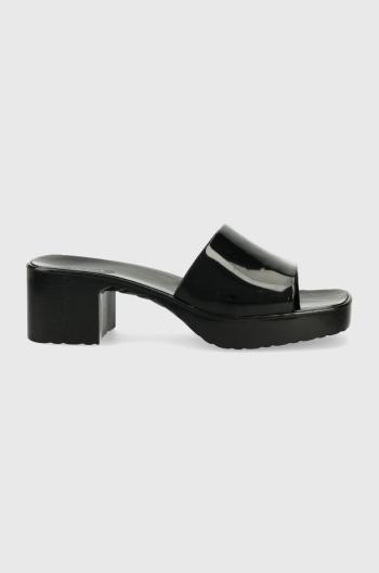 Pantofle Truffle Collection dámské, černá barva, na podpatku