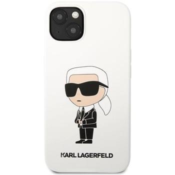 Karl Lagerfeld Liquid Silicone Ikonik NFT Zadní Kryt pro iPhone 13 White (KLHCP13MSNIKBCH)