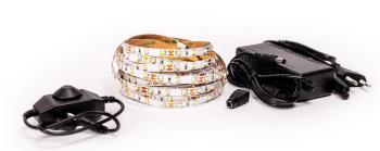 LED Solution LED pásek 4,8W/m 12V bez krytí IP20 5 metrů + adaptér 36W + manuální stmívač Barva světla: Studená bílá 07105_05306_06102