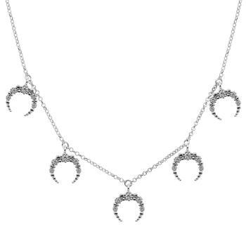 Brilio Silver Moderní stříbrný náhrdelník s půlměsíci NCL12W