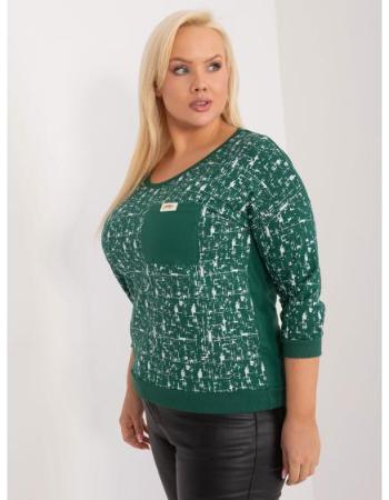 Dámská halenka plus size tmavě zelená