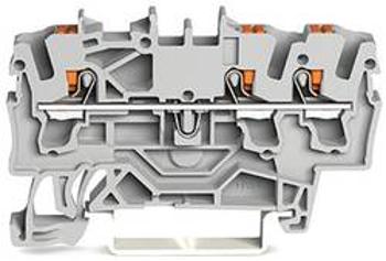 Průchodková svorka WAGO 2202-1301, pružinové připojení , 5.20 mm, šedá, 100 ks
