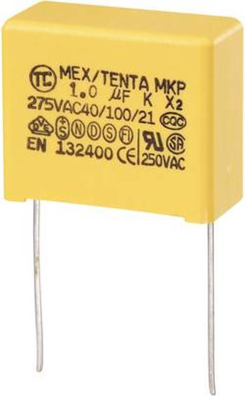 Odrušovací kondenzátor MKP-X2 TRU COMPONENTS MKP-X2 radiální, 1 µF, 275 V/AC,10 %, 22.5 mm, (d x š x v) 26.5 x 12.5 x 21.5 mm, 1 ks