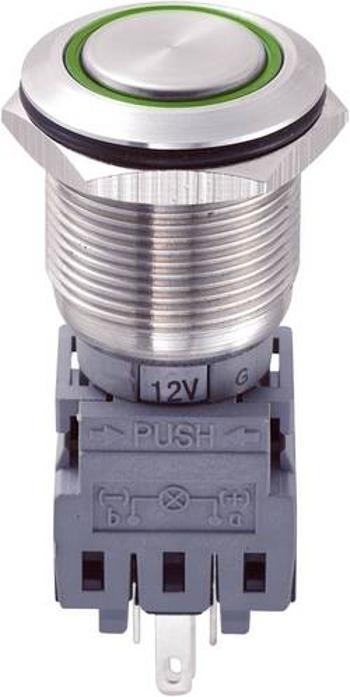 Tlačítko antivandal TRU COMPONENTS LAS1-BGQ-11E/G/12V, 250 V/AC, 5 A, nerezová ocel, 1 ks