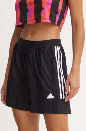 Kraťasy adidas Tiro dámské, černá barva, vzorované, high waist, IX3502