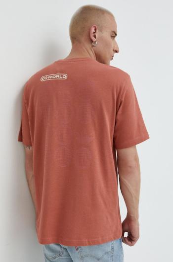 Bavlněné tričko adidas Originals hnědá barva, s potiskem