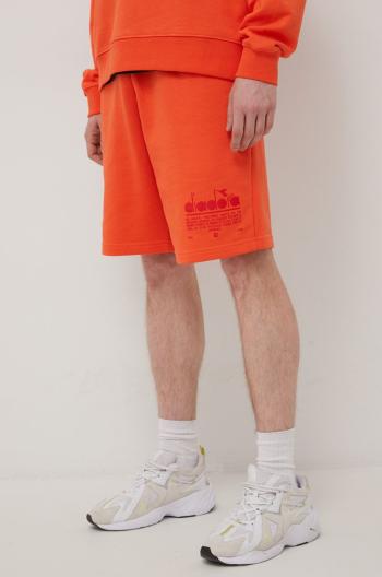 Bavlněné šortky Diadora pánské, oranžová barva