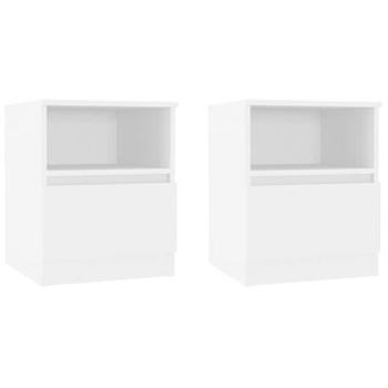 SHUMEE Noční stolky 2 ks bílé 40 × 40 × 50 cm dřevotříska, 806158 (806158)