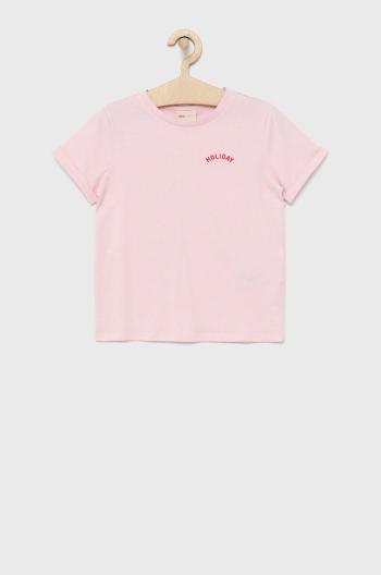 Dětské bavlněné tričko Kids Only růžová barva