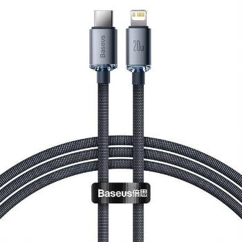 Baseus Crystal Shine Series nabíjecí, datový kabel USB-C Lightning 20W 1, 2m, černá