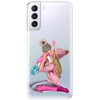 iSaprio Kissing Mom - Blond and Girl pro Samsung Galaxy S21+ (kmblogirl-TPU3-S21p)
