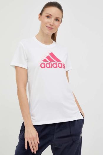Běžecké tričko adidas Performance Brand Love bílá barva