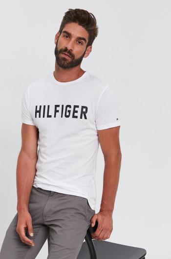 Bavlněné tričko Tommy Hilfiger bílá barva, s potiskem