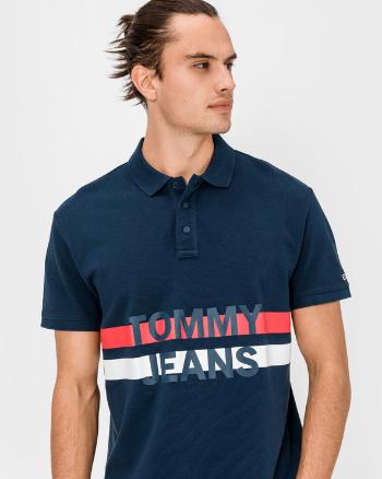 Tommy Jeans Block Stripe Polo triko Modrá