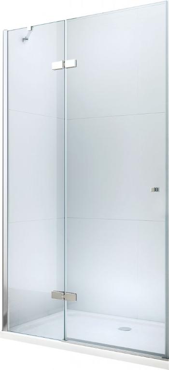MEXEN Roma Sprchové dveře křídlové 80 cm, transparent, chrom se stěnovým profilem 854-080-000-01-00