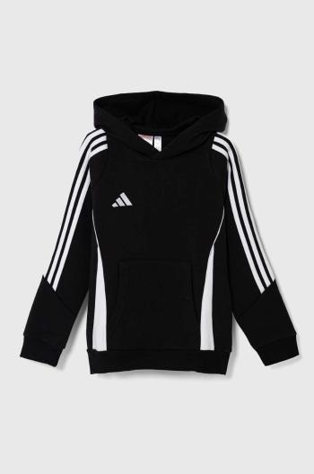 Dětská mikina adidas Performance TIRO24 SWHOODY černá barva, s kapucí, s aplikací