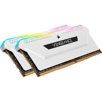 CORSAIR 16GB=2x8GB DDR4 3200MHz VENGEANCE RGB PRO SL WHITE s RGB LED CL16-20-20-38 1.35V XMP2.0 (RGB LED, 16GB=kit 2ks 8GB s bílým chladičem, pro Intel i AMD), CMH16GX4M2E3200C16W
