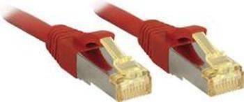 Síťový kabel RJ45 LINDY 47295, CAT 6a (surový kabel CAT 7) , S/FTP, 3.00 m, červená