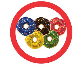 Samolepky zákaz - 5ks Donut olympics