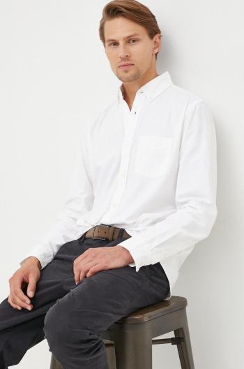 Bavlněné tričko GAP bílá barva, regular, s klasickým límcem