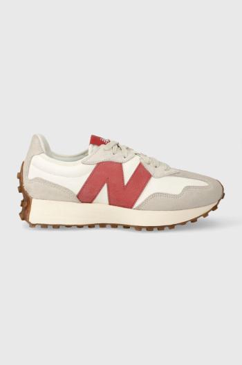 Semišové sneakers boty New Balance U327LV bílá barva