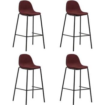 Barové židle 4 ks vínové textil (281540)