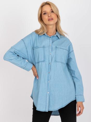 SVĚTLE MODRÁ DŽÍNOVÁ KOŠILE RO-KS-GMK-6005.15P-LIGHT BLUE Velikost: 2XL