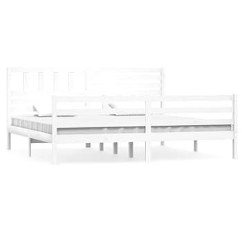 Rám postele bílý masivní dřevo 180 × 200 cm Super King, 3101104 (3101104)