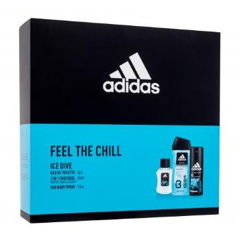 Adidas Ice Dive dárková kazeta toaletní voda 50ml + deospray 150 ml + sprchový gel 250 ml pro muže